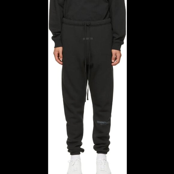 Unisex Fear of God Essentials Black Fleece Reflective Lounge Sweat Pants Joggers - Picture 4 of 5